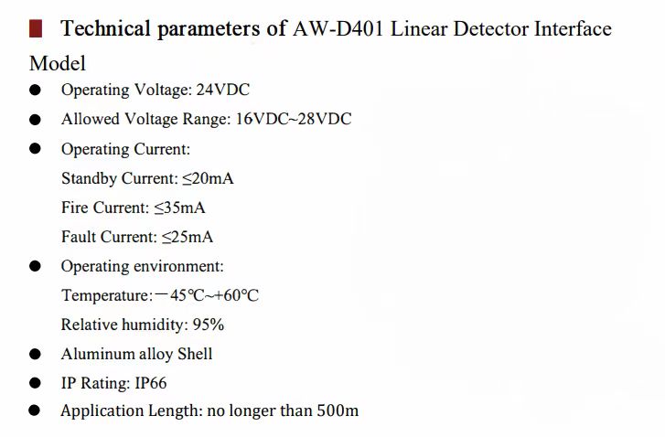 Linear Detector Interface Model,Linear Heat Fire Detection System