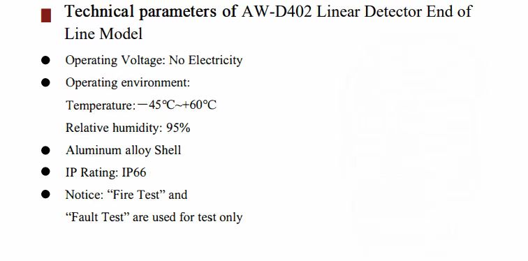 Linear Detector End of Line Model,Linear Heat Fire Detection System